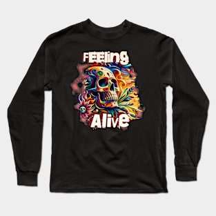 Feeling Alive Skull Tee Long Sleeve T-Shirt